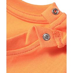 Babyhug Cotton Knit Half Sleeves T-Shirt with Elephant Print - Orange