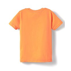 Babyhug Cotton Knit Half Sleeves T-Shirt with Elephant Print - Orange