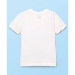 Babyhug Cotton Knit Half Sleeves Solid Color T-Shirt - White