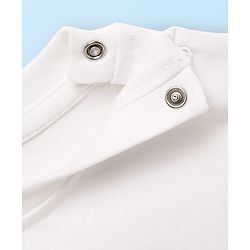 Babyhug Cotton Knit Half Sleeves Solid Color T-Shirt - White
