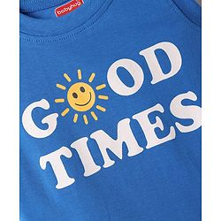 Babyhug Cotton Knit Sleeveless Tank T-Shirt  With Stripes & Good Times Print Pack Of 3 - Blue & Yellow