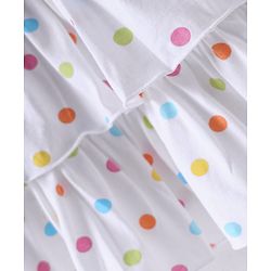 Babyhug Single Jersey Knit Sleeveless Layered Frock with Headband & Polka Dots Print - White