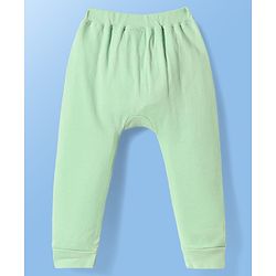 Babyhug Disney Interlock Knit Full Length Diaper Leggings With Minnie Mouse Family Graphics Pack of 2 - Light Green & White