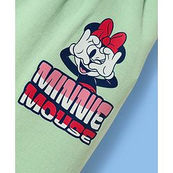 Babyhug Disney Interlock Knit Full Length Diaper Leggings With Minnie Mouse Family Graphics Pack of 2 - Light Green & White