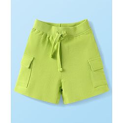 Babyhug Single Jersey Knit Sleeveless Tank T-Shirt & Shorts Set Tropical Theme Print- White Blue & Green