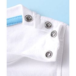 Babyhug Single Jersey Knit Sleeveless Tank T-Shirt & Shorts Set Tropical Theme Print- White Blue & Green