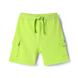 Babyhug Single Jersey Knit Half Sleeves Polo T-Shirt and Shorts Set With Animal Print - Blue & Limegreen