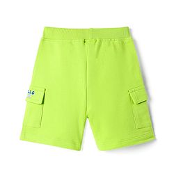 Babyhug Single Jersey Knit Half Sleeves Polo T-Shirt and Shorts Set With Animal Print - Blue & Limegreen