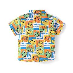 Babyhug Single Jersey Knit Half Sleeves Shirt & Shorts Set Dino Print- White & Blue