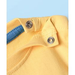 Babyhug 100% Cotton Knit Half Sleeves Croc Printed Cut & Sew T-Shirt & Short Set - Blue & Yellow