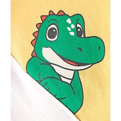 Babyhug 100% Cotton Knit Half Sleeves Croc Printed Cut & Sew T-Shirt & Short Set - Blue & Yellow