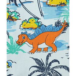 Babyhug Single Jersey Knit Sleeveless Tank T-Shirt & Shorts Co-Ord Set With Dino & Tree Print - Light Blue