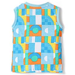 Babyhug Single Jersey Knit Sleeveless Printed Tank T-Shirt & Shorts Co-Ord Set - Multicolor