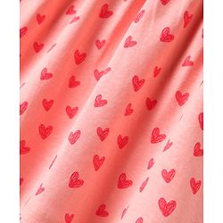 Babyhug Single Jersey Knit Sleeveless Frock With Heart Print - Pink