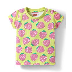 Babyhug Cotton Knit Half Sleeves Co-ords Shorts Night Wear With Fruit Print Pack Of 2 - Purple & Pink