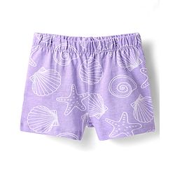 Babyhug Cotton Knit Half Sleeves Co-ords Shorts Night Suit with Sea Life Print - Lavender