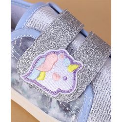 Cute Walk by Babyhug Velcro Closure Casual Shoes with Glitter Print - Silver