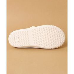 Cute Walk by Babyhug Velcro Closure Casual Shoes with Floral Applique - Beige