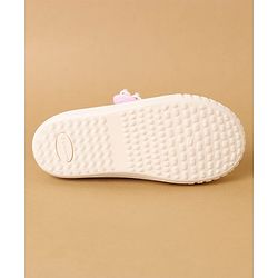 Cute Walk by Babyhug Velcro Closure Casual Shoes with Floral Applique - Beige