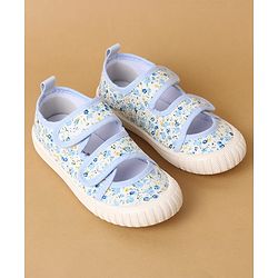 Cute Walk by Babyhug Velcro Closure Casual Shoes with Floral Print - Purple