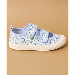 Cute Walk by Babyhug Velcro Closure Casual Shoes with Floral Print - Purple