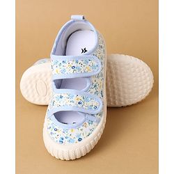 Cute Walk by Babyhug Velcro Closure Casual Shoes with Floral Print - Purple