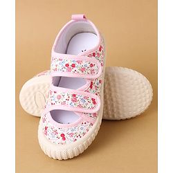 Cute Walk by Babyhug Velcro Closure Casual Shoes with Floral Print - Purple