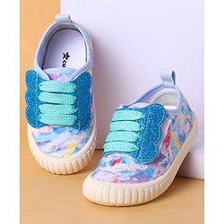 Cute Walk by Babyhug Slip On Casual Shoes with Marble Design & Glitter Detailing - Blue