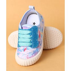 Cute Walk by Babyhug Slip On Casual Shoes with Marble Design & Glitter Detailing - Blue
