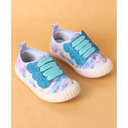 Cute Walk by Babyhug Slip On Casual Shoes with Marble Design & Glitter Detailing - Blue