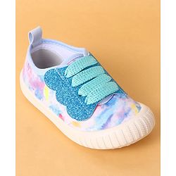 Cute Walk by Babyhug Slip On Casual Shoes with Marble Design & Glitter Detailing - Blue