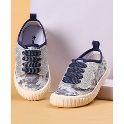 Cute Walk by Babyhug Slip On Casual Shoes with Marble Design & Glitter Detailing - Blue
