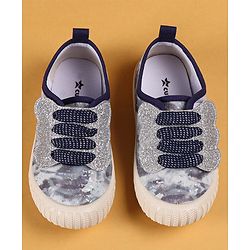 Cute Walk by Babyhug Slip On Casual Shoes with Marble Design & Glitter Detailing - Blue