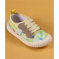 Cute Walk by Babyhug Slip On Casual Shoes with Marble Design & Glitter Detailing - Blue