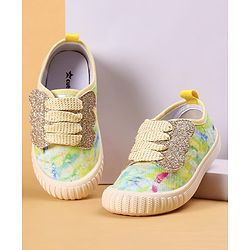 Cute Walk by Babyhug Slip On Casual Shoes with Marble Design & Glitter Detailing - Blue