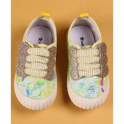Cute Walk by Babyhug Slip On Casual Shoes with Marble Design & Glitter Detailing - Blue