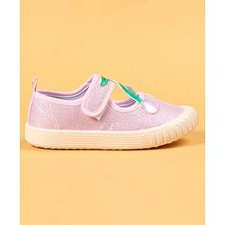 Cute Walk by Babyhug Casual Shoes with Velcro Closure & Cherry Applique - Silver