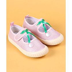 Cute Walk by Babyhug Casual Shoes with Velcro Closure & Cherry Applique - Silver
