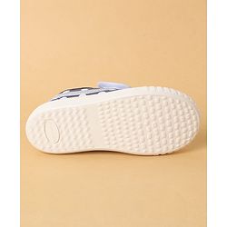 Cute Walk by Babyhug Polka Dots Printed Casual Shoes with Heart Bow Applique & Velcro Closure - Navy Blue