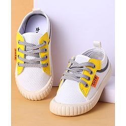 Cute Walk by Babyhug Lace Up Closure Casual Shoes with Colour Block Design - Yellow