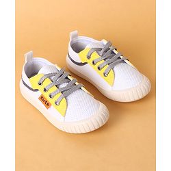 Cute Walk by Babyhug Lace Up Closure Casual Shoes with Colour Block Design - Yellow