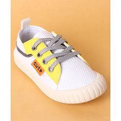 Cute Walk by Babyhug Lace Up Closure Casual Shoes with Colour Block Design - Yellow