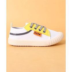 Cute Walk by Babyhug Lace Up Closure Casual Shoes with Colour Block Design - Yellow