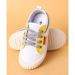 Cute Walk by Babyhug Lace Up Closure Casual Shoes with Colour Block Design - Yellow