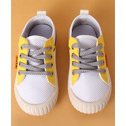 Cute Walk by Babyhug Lace Up Closure Casual Shoes with Colour Block Design - Yellow