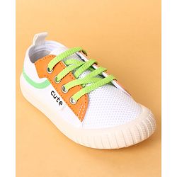 Cute Walk by Babyhug Lace Up Closure Casual Shoes with Colour Block Design - Yellow