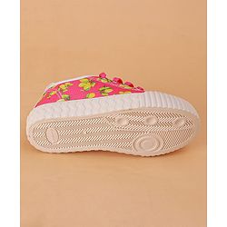 Cute Walk by Babyhug Casual Shoes with Lace Up Closure & Fruits Print - Fuchsia