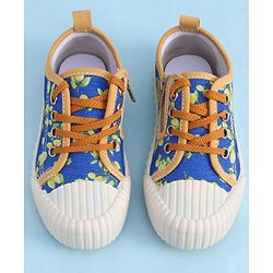 Cute Walk by Babyhug Casual Shoes with Lace Up Closure & Fruits Print - Fuchsia