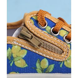 Cute Walk by Babyhug Casual Shoes with Lace Up Closure & Fruits Print - Fuchsia