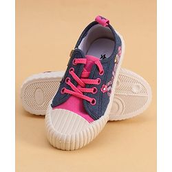 Cute Walk by Babyhug Lace Up Closure Casual Shoes with Sequin Applique - Fuchsia
